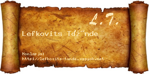 Lefkovits Tünde névjegykártya